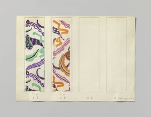 Sample with Printed Silk, Design Blumenhorn by Wiener Werkstätte