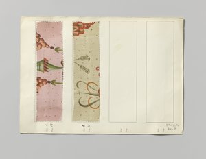 Sample with printed silk, design Chi-ki