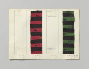 Sample with printed silk, design Sevilla by Wiener Werkstätte