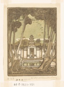 Cemetery Near Yogyakarta in Java by Wijnand Otto Jan Nieuwenkamp (signed by artist)