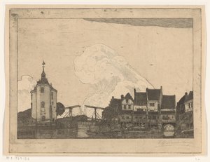 Harbor at Enkhuizen by Wijnand Otto Jan Nieuwenkamp (signed by artist)