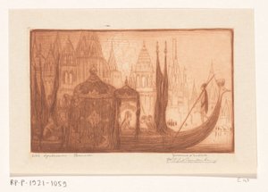 Pleasure Boat on the Ganges in Benares by Wijnand Otto Jan Nieuwenkamp (signed by artist)