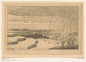 Rain Shower Over the Rice Fields at Gitgit in Bali by Wijnand Otto Jan Nieuwenkamp (signed by artist)