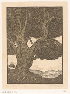 Waringin with Treehouse in Southern Bali by Wijnand Otto Jan Nieuwenkamp (signed by artist)