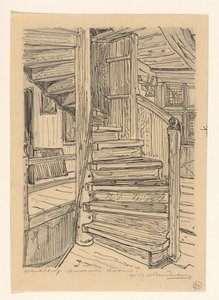 Spiral Staircase in the Westfries Museum in Hoorn by Wijnand Otto Jan Nieuwenkamp (signed by artist)