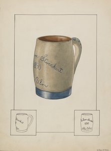 Earthenware Beer Mug by Wilbur M Rice