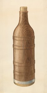 Wooden Wine Bottle by Wilbur M Rice