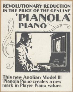 Aeolian Company Pianolas, 1920s by Wilfred Fryer
