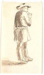 Standing Man Smoking a Pipe