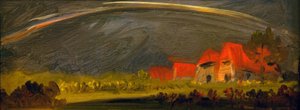 Stormy Landscape with Rainbow