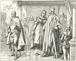 Ernest II, Duke of Swabia, before King Conrad II of Germany after rebelling against him by Wilhelm Camphausen