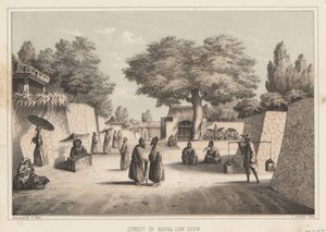 Street in Napha, Lew Chew, 1855 by Wilhelm Joseph Heine