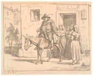 Don Quixote and Sancho Panza Leaving the Inn by Wilhelm Marstrand