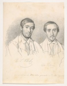 Double Portrait of the Artists E.F. Kloss and G. Pellicia by Wilhelm Marstrand