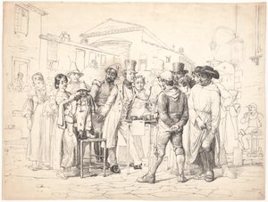 A Charlatan Selling Shoe Polish, Rome by Wilhelm Marstrand