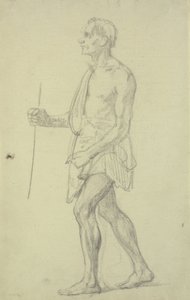 Figure Study. Standing Man in Profile to the Left