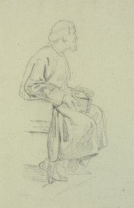 Figure studies. Seated old man by Wilhelm Marstrand