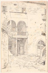Courtyard with Part of a Colonnade by Wilhelm Marstrand