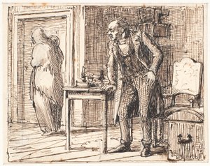The Miser and the Poor Woman by Wilhelm Marstrand