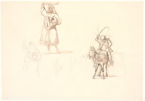 Italian Woman with Basket on Her Head, a Donkey Rider, etc.