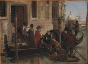 Landing in Venice. In the Distance S. Maria delle Salute by Wilhelm Marstrand