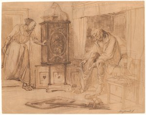 Nille Finds Jeppe Sleeping with His Pants on One Leg by Wilhelm Marstrand