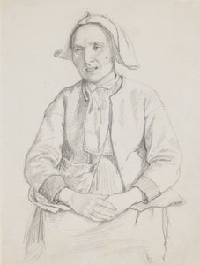 Sitting Swedish Woman, Knee-Length by Wilhelm Marstrand