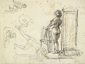 Young Girl Dressing and Four Model Studies by Wilhelm Marstrand