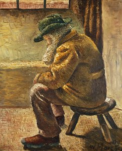 Seated Figure by Wilhelm Morgner
