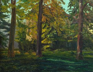 In the Monastery Garden of Stift Neuburg by Wilhelm Trübner