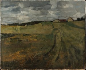 Stubble Field with Ascending Path near Wessling by Wilhelm Trübner