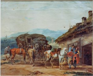 Changing Horses of a Travel Carriage