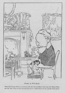 George Moore, Irish author, working at his typewriter
