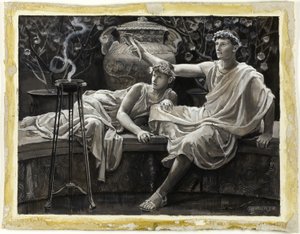 Checking His Love Trance, a Cup He Took Full Brimmed by Will Hicock Low