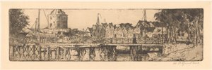 Enkhuizen by Willem Adrianus Grondhout (signed by artist)