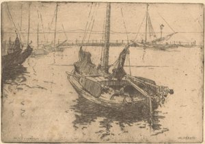 Boats in the Harbor of Volendam