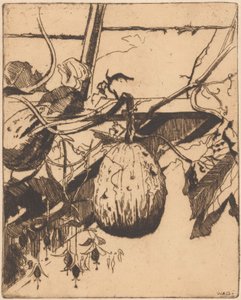 Gourds and Fuchsia by Willem Adrianus Grondhout