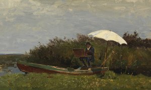Paul Gabriël Working in a Boat