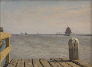 Pier in Enkhuizen by Willem Bastiaan Tholen