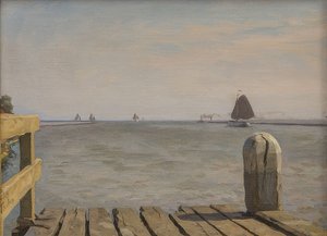 Pier in Enkhuizen by Willem Bastiaan Tholen