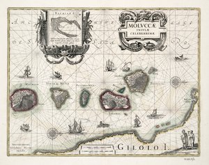 Chart of the Moluccas, Indonesia by Willem Blaeu