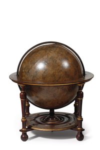 Large pair of library globes, the terrestrial 1645/48, the celestial after c.1630 by Willem Blaeu