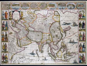 Map of Asia. Plate from an Atlas by Willem Janszoon Blaeu
