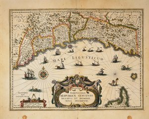 Map of Duchy of Monferrato, Engraving from Regionum Italiae by Willem Blaeu
