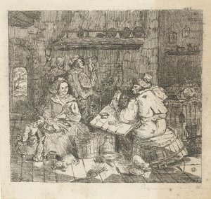 Men Playing Cards and Drinking in the Kitchen