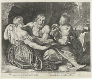 Lot and His Daughters by Willem Isaacsz Swanenburg
