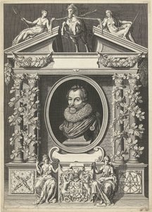 Portrait of Gerard Thibault in Architectural Frame by Willem Jacobsz Delff
