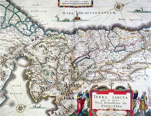 Map of the Holy Land, published in Amsterdam, 1629