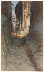 View of a Small Street in Rocca di Papa by Willem Johann Martens