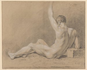 Seated Male Nude, Seen from the Back (1st Prize 1769)